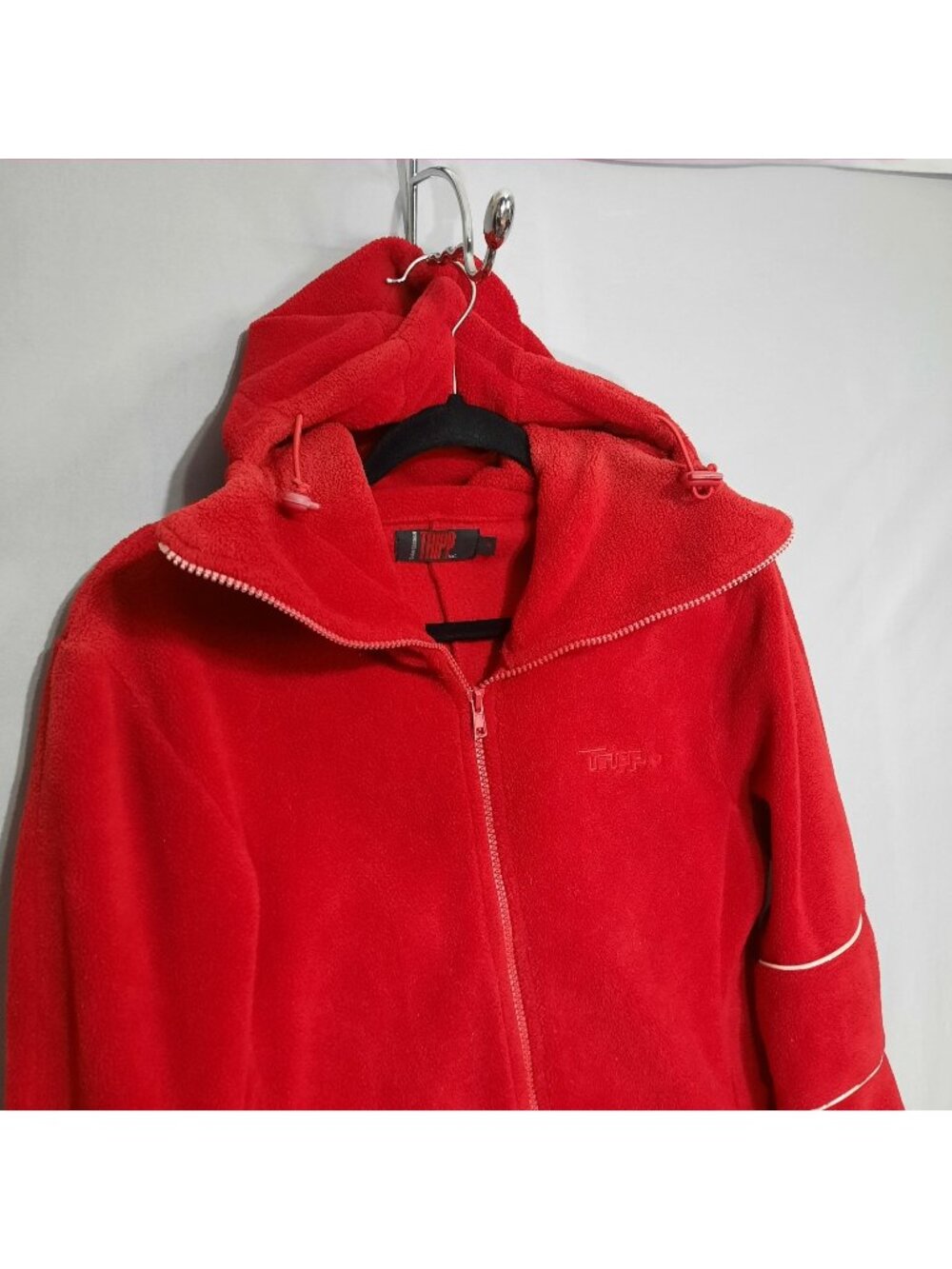 Tripp NYC Hoodie Womens Medium Red Fleece Full Zip Vintage Y2K Rave Goth Emo